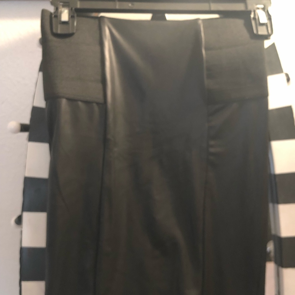 Faux leather pencil skirt